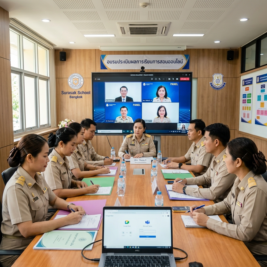 โรงเรียนอนุบาลครบุรี เข้ารับการประเมินคุณภาพการศึกษาภายนอกจาก สมศ. รอบห้า ผ่านระบบ Virtual Visit
